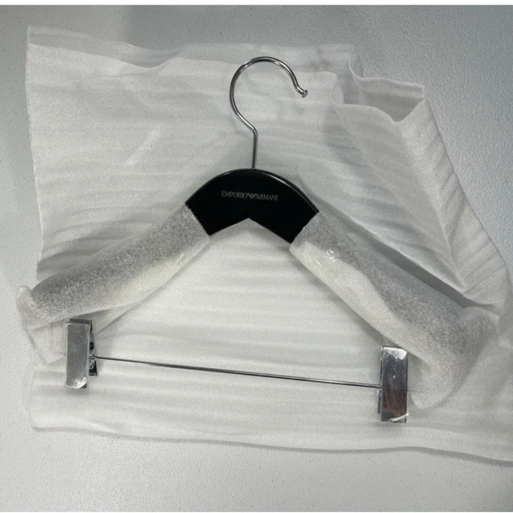 EMPORIO ARMANI Logo Black Wood Hanger For Suit, Shirts, Pants, Jackets.